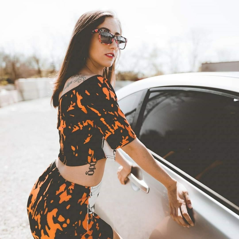 Nirvana 2 Piece Acid Wash Skirt Set